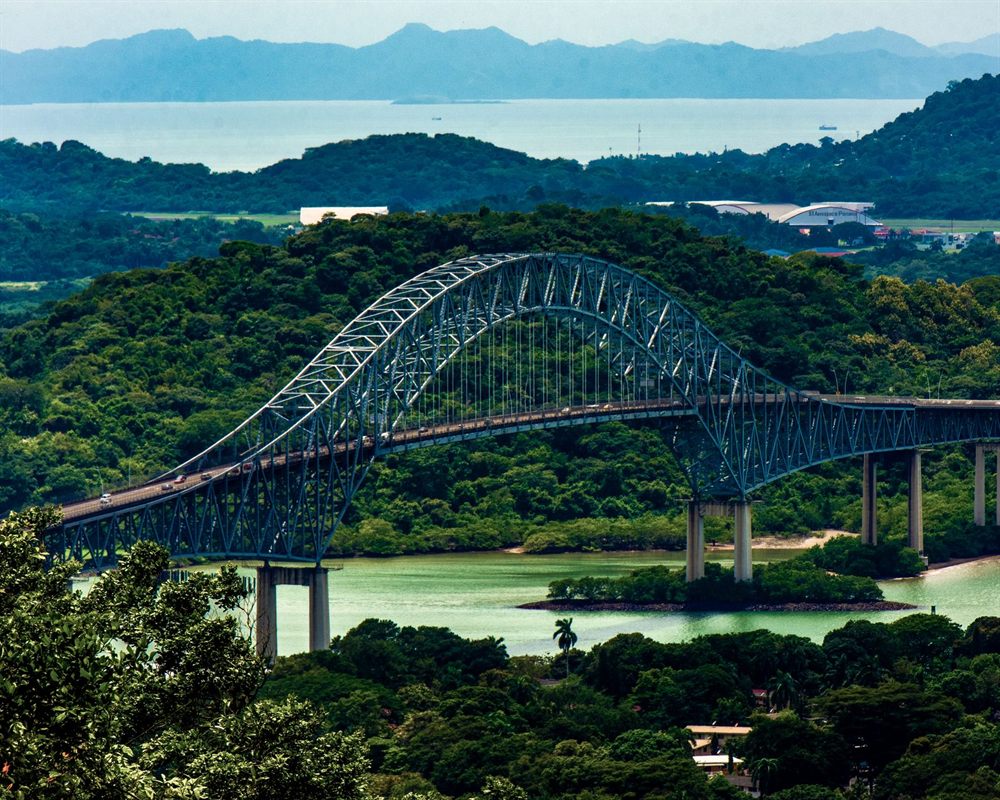 Bridge of the Americas spanning the Pacific entrance of the Panama Canal